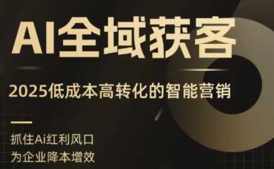 AI全域获客实训营，2025低成本高转化的智能营销，精准找客，高效营销-Ai创业网
