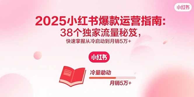 2025小红书爆款运营指南：38个独家流量秘笈，快速掌握从冷启动到月销5万+-Ai创业网