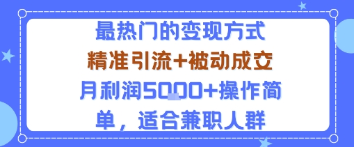 小众赛道玩法：当下最热门的变现方式，精准引流+被动成交月利润5k+操作简单，适合兼职人群-Ai创业网