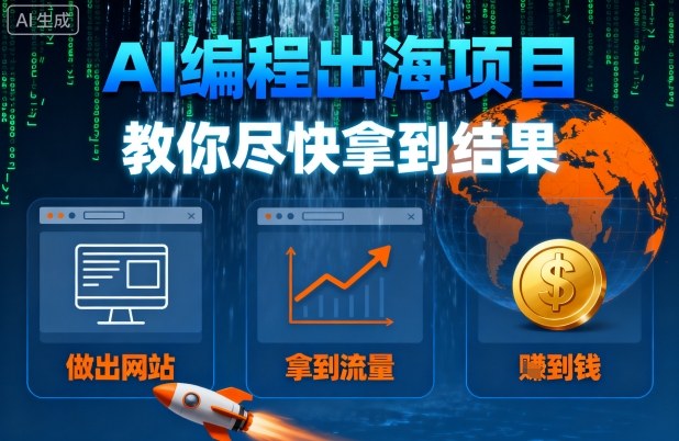 AI编程出海项目，教你尽快拿到结果-做出网站、拿到流量、賺到钱-Ai创业网