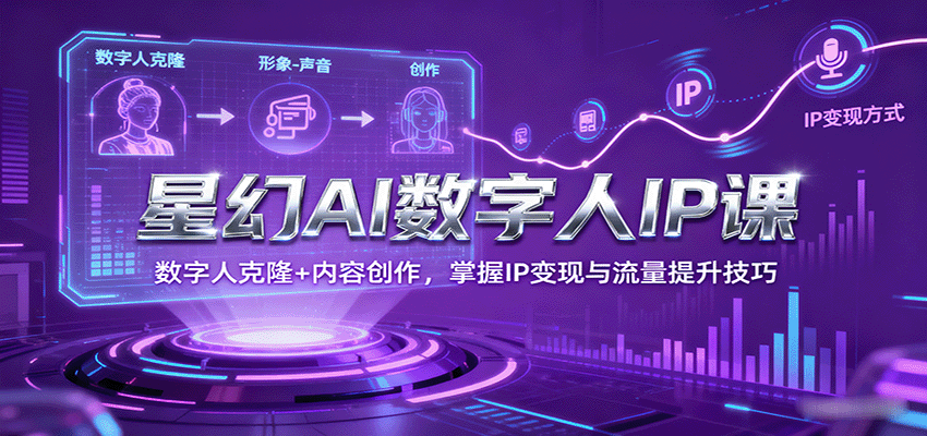 星幻AI数字人IP课，数字人克隆+内容创作，掌握IP变现与流量提升技巧-Ai创业网