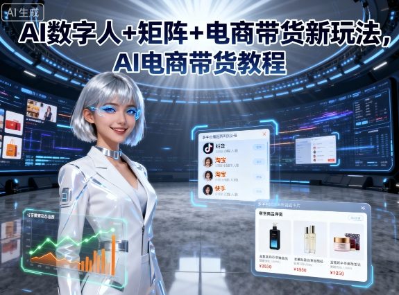 AI数字人+矩阵+电商带货新玩法，AI电商带货教程-Ai创业网