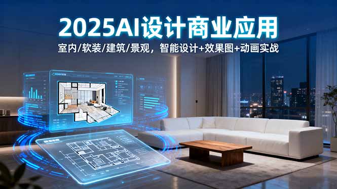 2025AI设计商业应用：室内/软装/建筑/景观，智能设计+效果图+动画实战-Ai创业网