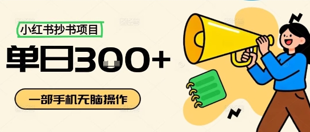 小红书抄书项目，无脑操作，一天3张-Ai创业网