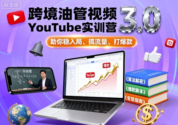 跨境油管视频YouTube实训营3.0，助你稳入局、搞流量、打爆款-Ai创业网
