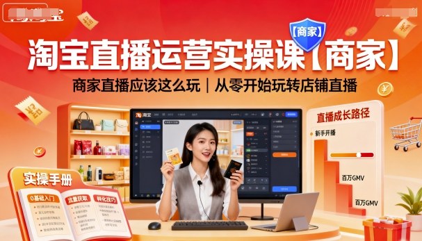 淘宝直播运营实操课【商家】，商家直播应该这么玩，从零开始玩转店铺直播-Ai创业网
