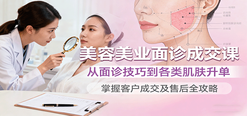美容美业面诊成交课，从面诊技巧到各类肌肤升单，掌握客户成交及售后全攻略-Ai创业网
