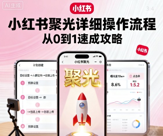 小红书聚光详细操作流程，小红书聚光从0到1速成攻略-Ai创业网