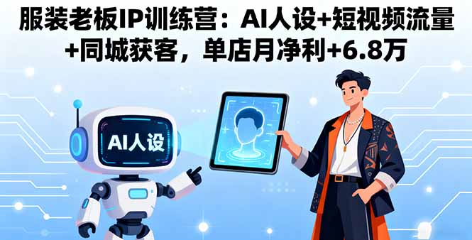 服装老板IP训练营：AI人设+短视频流量+同城获客，单店月净利+6.8万-Ai创业网
