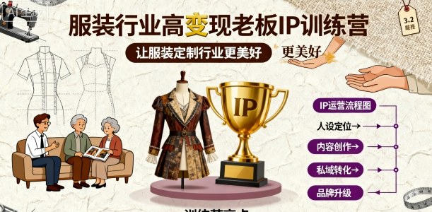 服装行业高变现老板IP训练营，让服装定制行业更美好-Ai创业网
