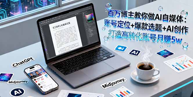 百万博主教你做AI自媒体：账号定位+爆款选题+AI创作 打造高转化账号月赚5w-Ai创业网