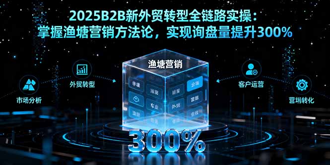 2025B2B新外贸转型全链路实操：掌握渔塘营销方法论，实现询盘量提升300%-Ai创业网