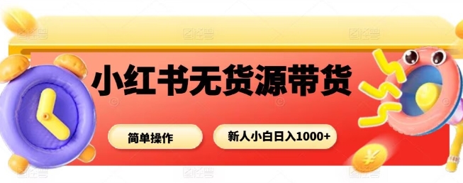 小红书无货源带货项目，简单无脑，新人小白日入多张-Ai创业网