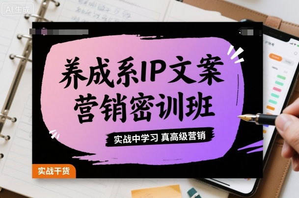 养成系IP文案营销密训班，实战中学习真高级营销-Ai创业网
