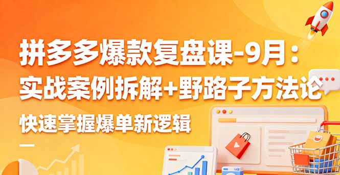 拼多多爆款复盘课-9月：实战案例拆解+野路子方法论，快速掌握爆单新逻辑-Ai创业网