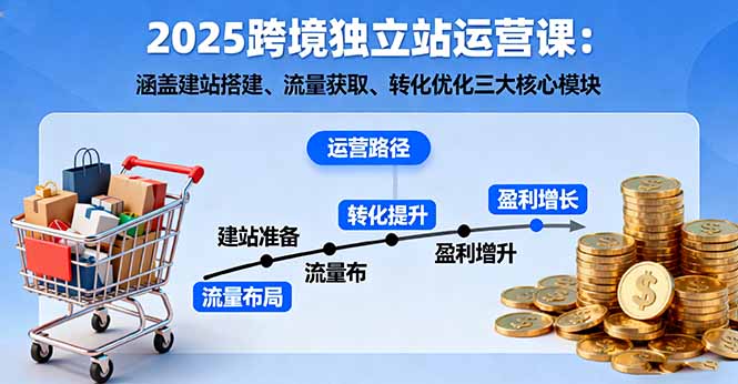 2025跨境独立站运营课：涵盖建站搭建、流量获取、转化优化三大核心模块-Ai创业网