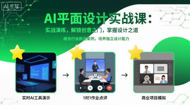 AI平面设计实战课，实战演练，解锁创意之门，掌握设计之道-Ai创业网