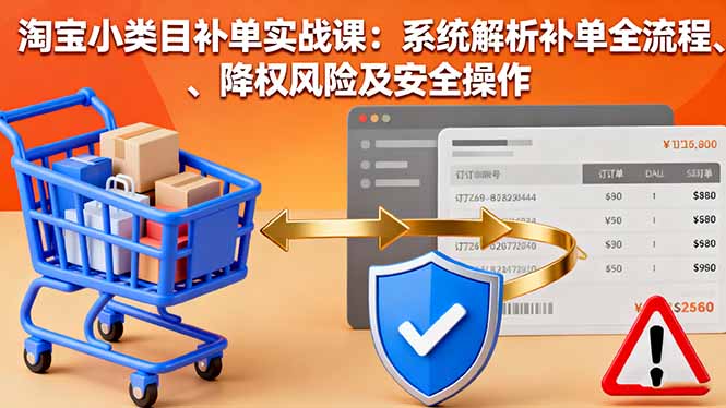 淘宝小类目补单实战课：系统解析补单全流程、降权风险及安全操作-Ai创业网