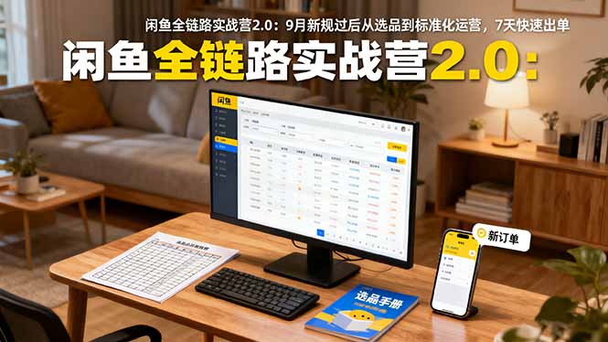 闲鱼全链路实战营2.0：9月新规过后从选品到标准化运营，7天快速出单-Ai创业网
