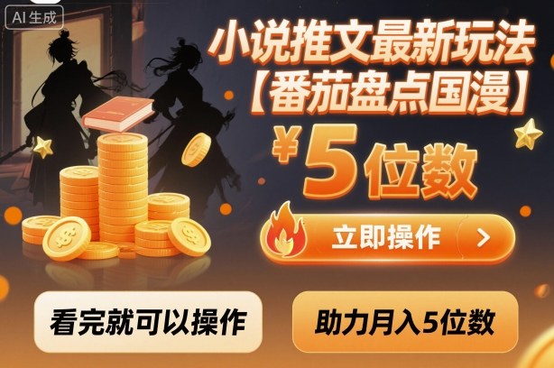 小说推文最新玩法，助力月入5位数【番茄盘点国漫】玩法，看完就可以操作-Ai创业网