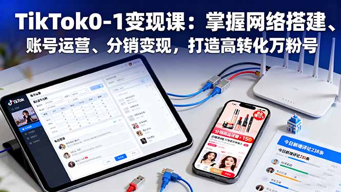 TikTok0-1变现课：掌握网络搭建、账号运营、分销变现，打造高转化万粉号-Ai创业网