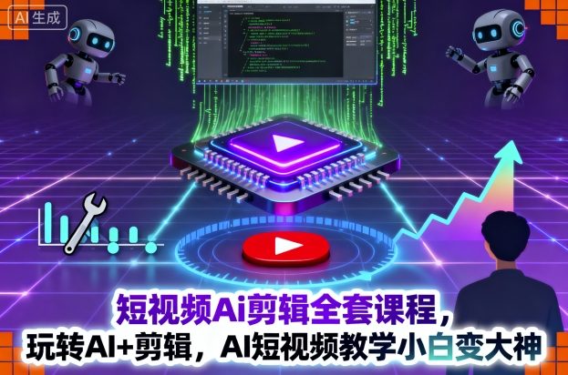 短视频Ai剪辑全套课程，玩转AI+剪辑，AI短视频教学小白变大神-Ai创业网