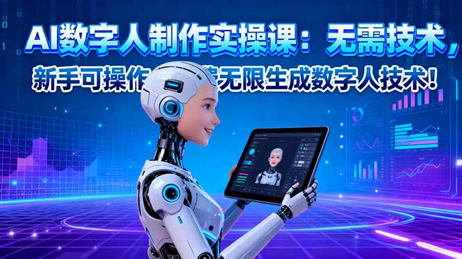 AI数字人制作实操课：无需技术，新手可操作，免费无限生成数字人技术！-Ai创业网