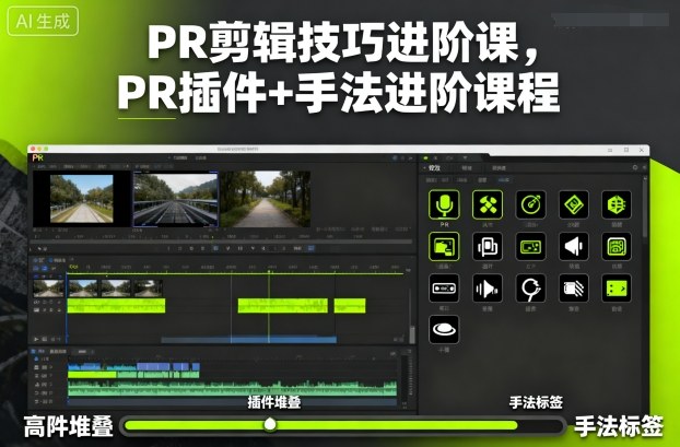 PR剪辑技巧进阶课，PR插件+手法进阶课程-Ai创业网