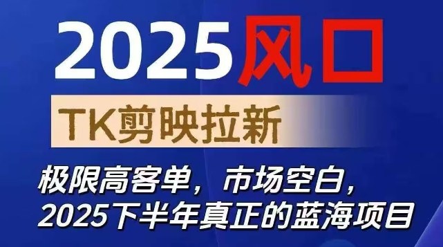 2025风口TK剪映capcut拉新项目，极限高客单，市场空白，2025下半年真正的蓝海项目-Ai创业网