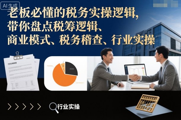 老板必懂的税务实操逻辑，带你盘点税筹逻辑、商业模式、税务稽查、行业实操-Ai创业网