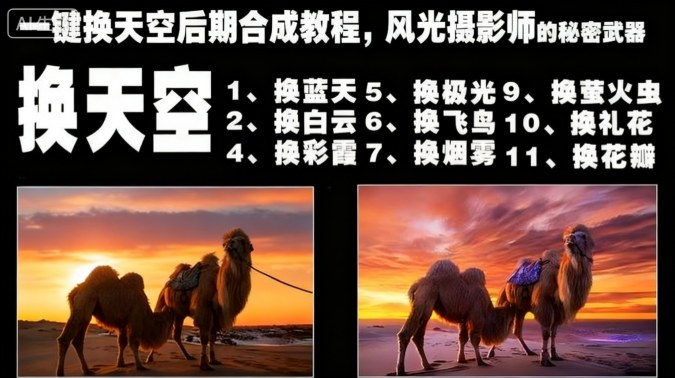 一键换天空后期合成教程，风光摄影师的秘密武器-Ai创业网