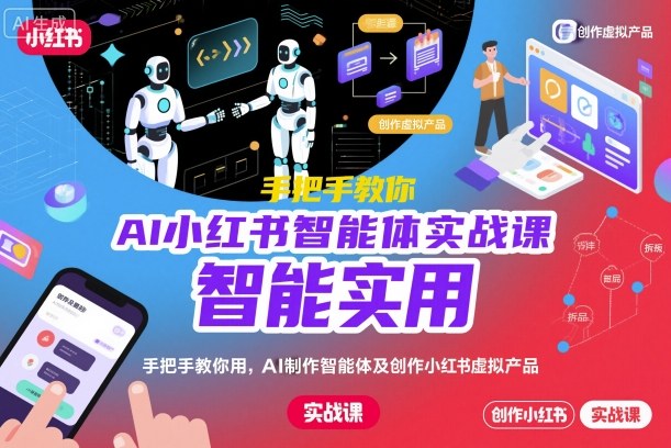 AI小红书智能体实战课，手把手教你用AI制作智能体及创作小红书虚拟产品，提效+内容商业化-Ai创业网
