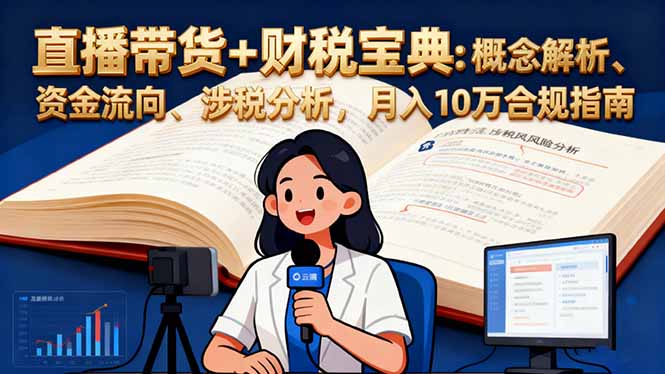 直播带货+财税宝典：概念解析、资金流向、涉税分析，月入10万合规指南-Ai创业网