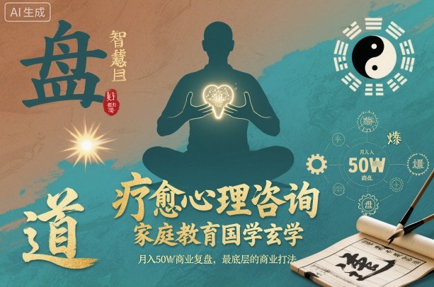 疗愈心理咨询，家庭教育国学玄学，月入50个商业复盘，最底层的商业打法-Ai创业网