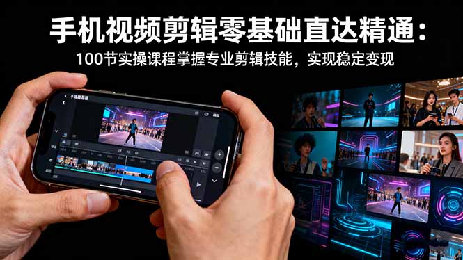 手机视频剪辑零基础直达精通：100节实操课程掌握专业剪辑技能，实现稳...-Ai创业网