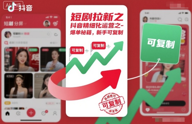 短剧拉新之抖音精细化运营之爆单秘籍，新手可复制-Ai创业网