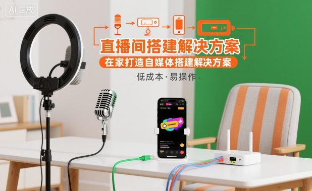 直播间搭建解决方案，在家打造自媒体搭建解决方案-Ai创业网
