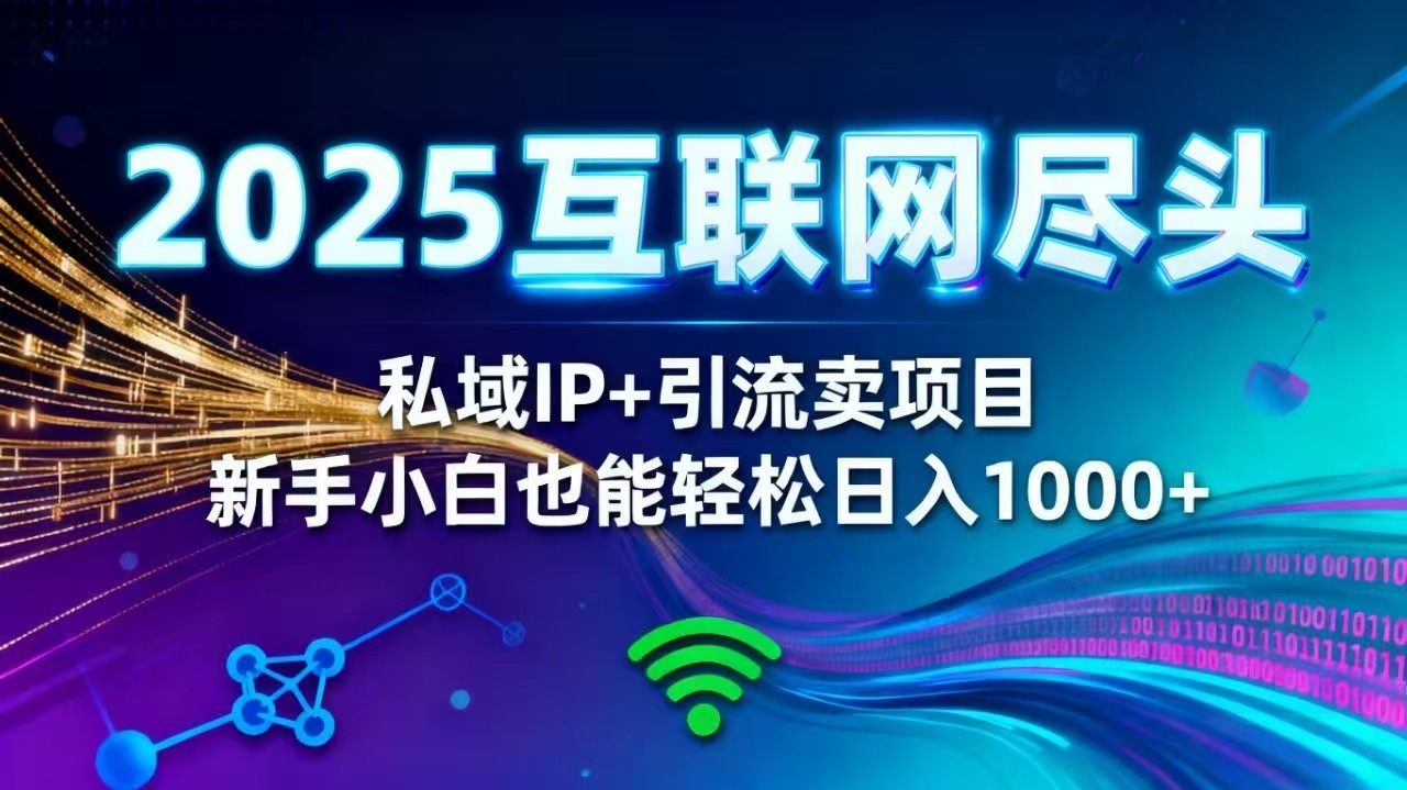 2025网创尽头王炸项目！私域 IP + 精准引流，新手小白在家躺赚日入 1000+-Ai创业网