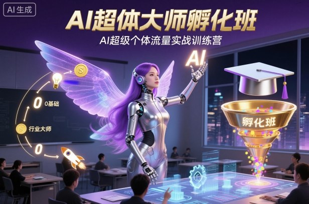 AI超体大师孵化班，AI超级个体流量实战训练营-Ai创业网