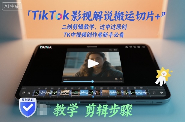 TikTok影视解说搬运切片+二创剪辑教学，过中过原创，TK中视频创作者新手必看-Ai创业网