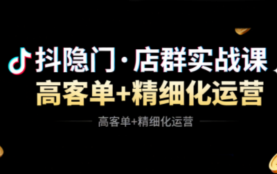 抖隐门·抖音小店高利润高客单店群玩法-Ai创业网