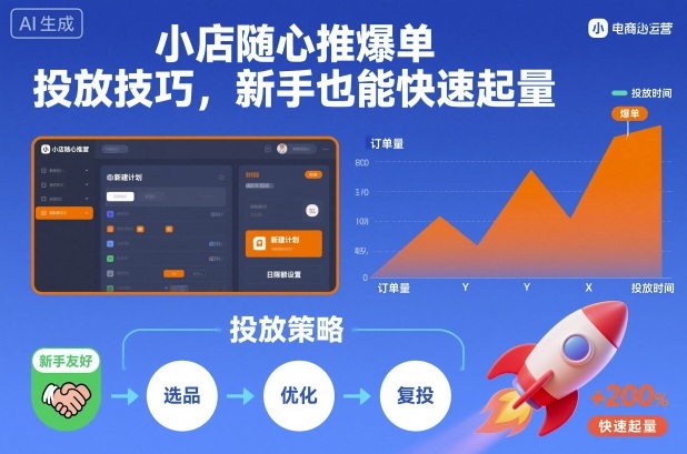 小店随心推爆单投放技巧，新手也能快速起量-Ai创业网