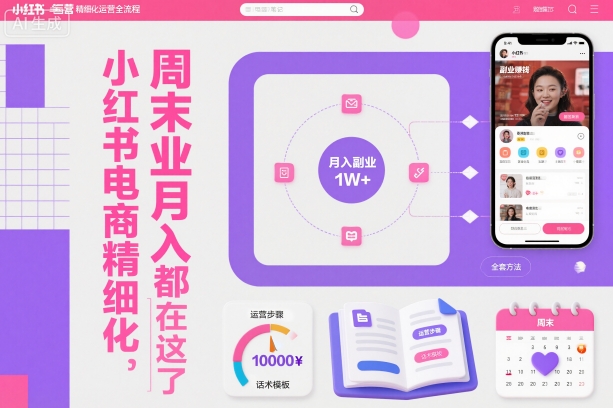 小红书电商精细化运营全流程，周末副业月入1W+，全套方法都在这了-Ai创业网