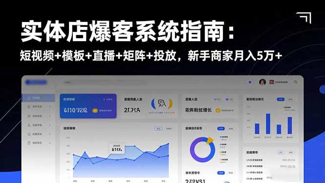 实体店爆客系统指南：短视频+模板+直播+矩阵+投放，新手商家月入5万+-Ai创业网
