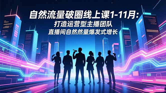 自然流量破圈线上课1-11月：打造运营型主播团队 直播间自然流量爆发式增长-Ai创业网