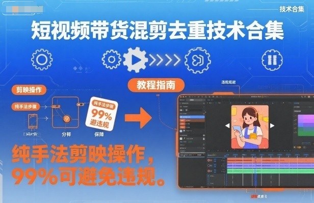 短视频带货混剪去重技术合集，纯手法剪映操作，99%可避免违规-Ai创业网