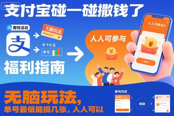 支付宝碰一碰撒钱了，无脑玩法，单号最低能搞几张，人人可以撸【揭秘】-Ai创业网