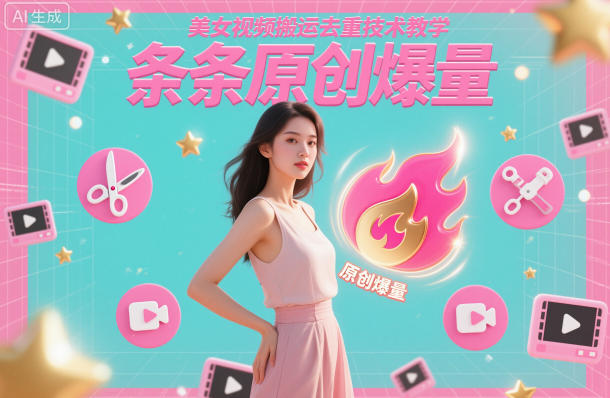 美女视频搬运去重技术教学，条条原创爆量-Ai创业网