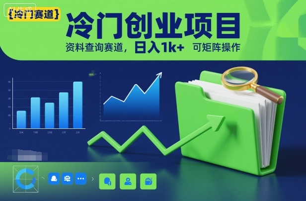 冷门创业项目，资料查询赛道，日入1k+，可矩阵操作-Ai创业网