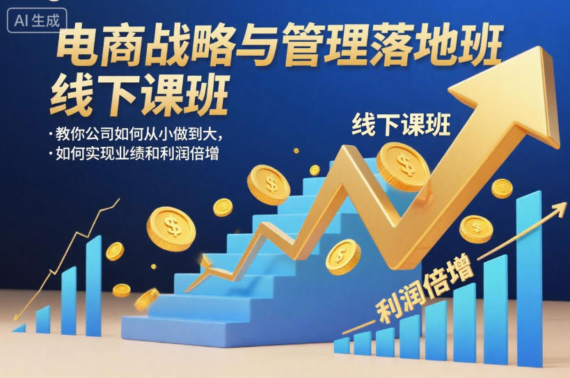 电商战略与管理落地班线下课，教你公司如何从小做到大，如何实现业绩和利润倍增【录音】-Ai创业网